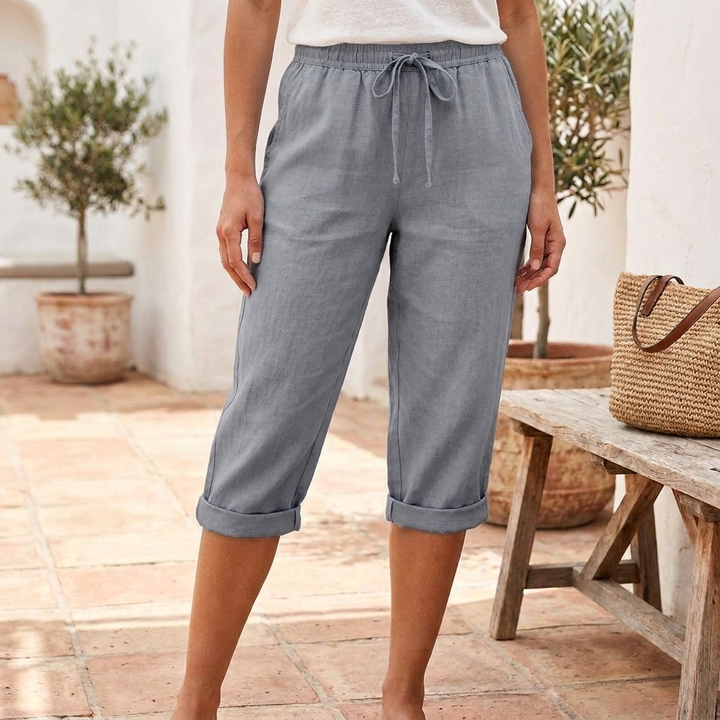 Comfortabele capribroek voor dames met zakken