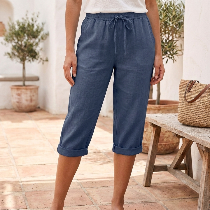 Comfortabele capribroek voor dames met zakken