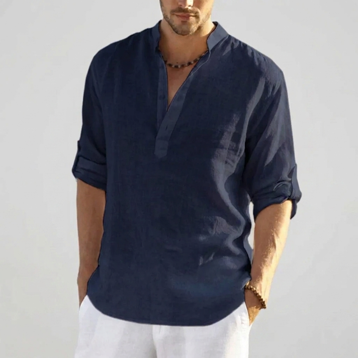 Effen casual overhemd voor heren