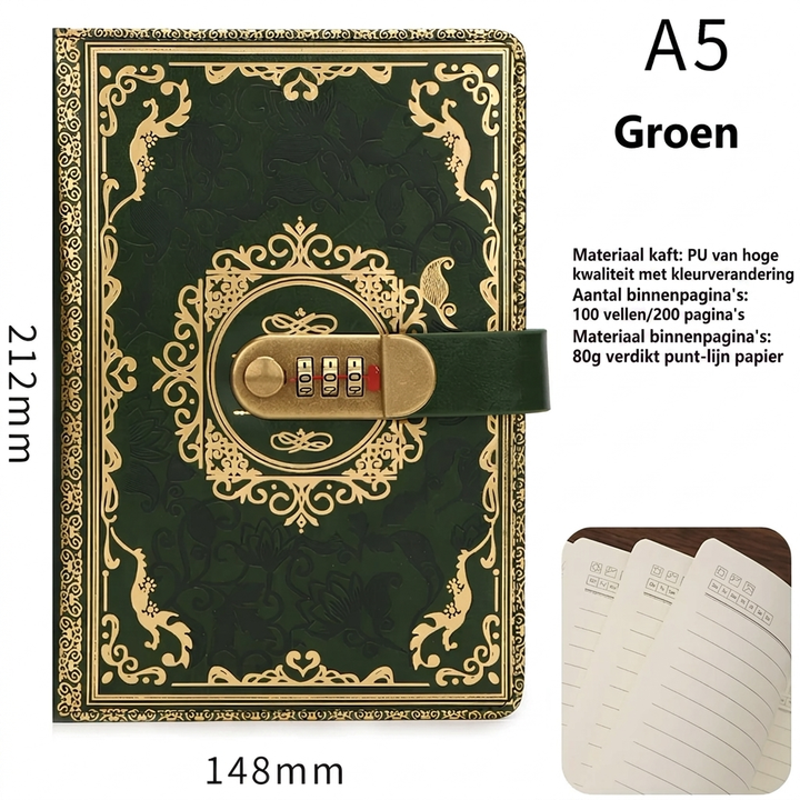 A5 Vergrendelbaar Wachtwoord Dagboek Notitieboek