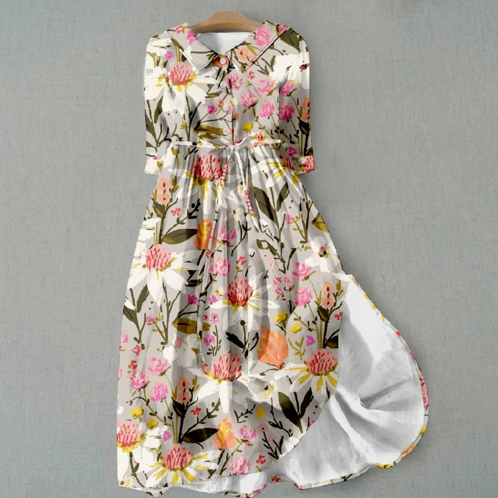 Maxi-jurk met bloemenprint in bohemian stijl