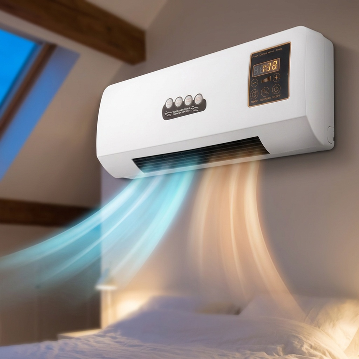 1800 W wandairco – 4-in-1: koelen, verwarmen, ventilator en luchtontvochtiger