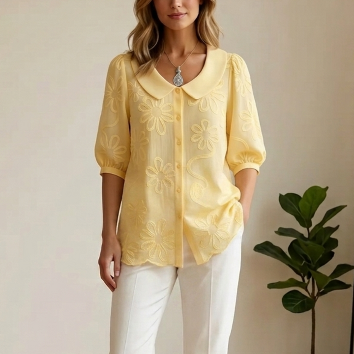 Blouse met Bloemen Borduursel