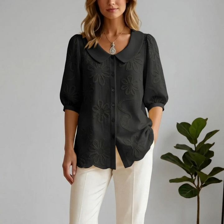 Blouse met Bloemen Borduursel