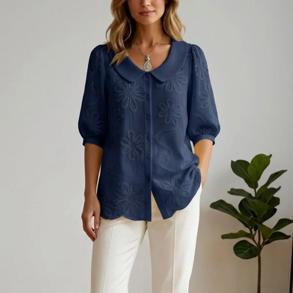 Blouse met Bloemen Borduursel