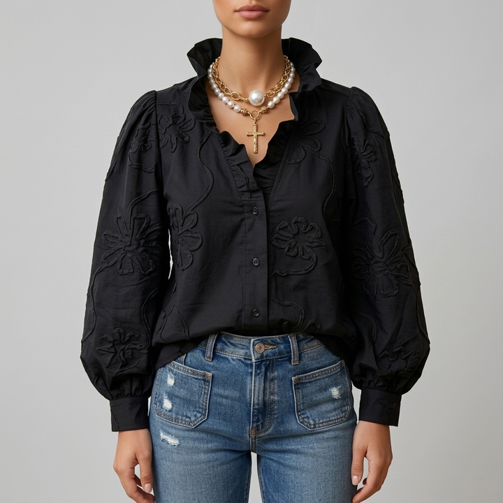 Blouse met Bloemenborduurwerk
