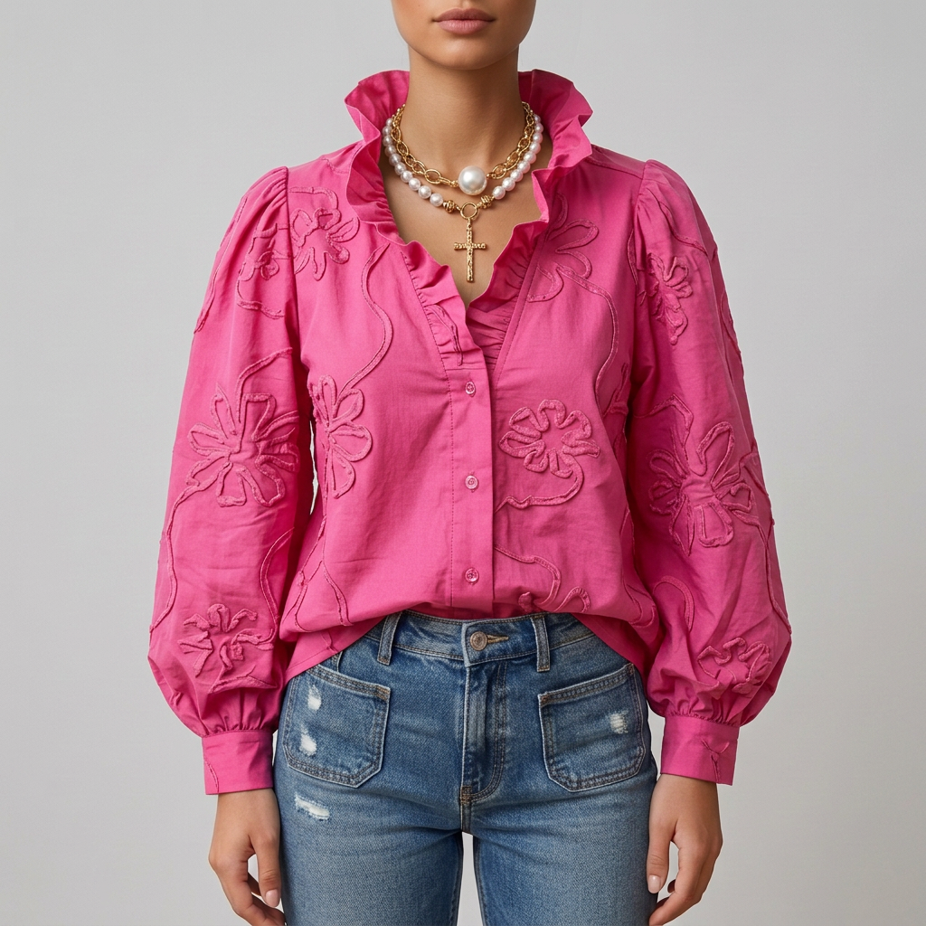 Blouse met Bloemenborduurwerk