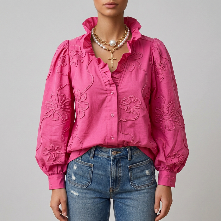 Blouse met Bloemenborduurwerk