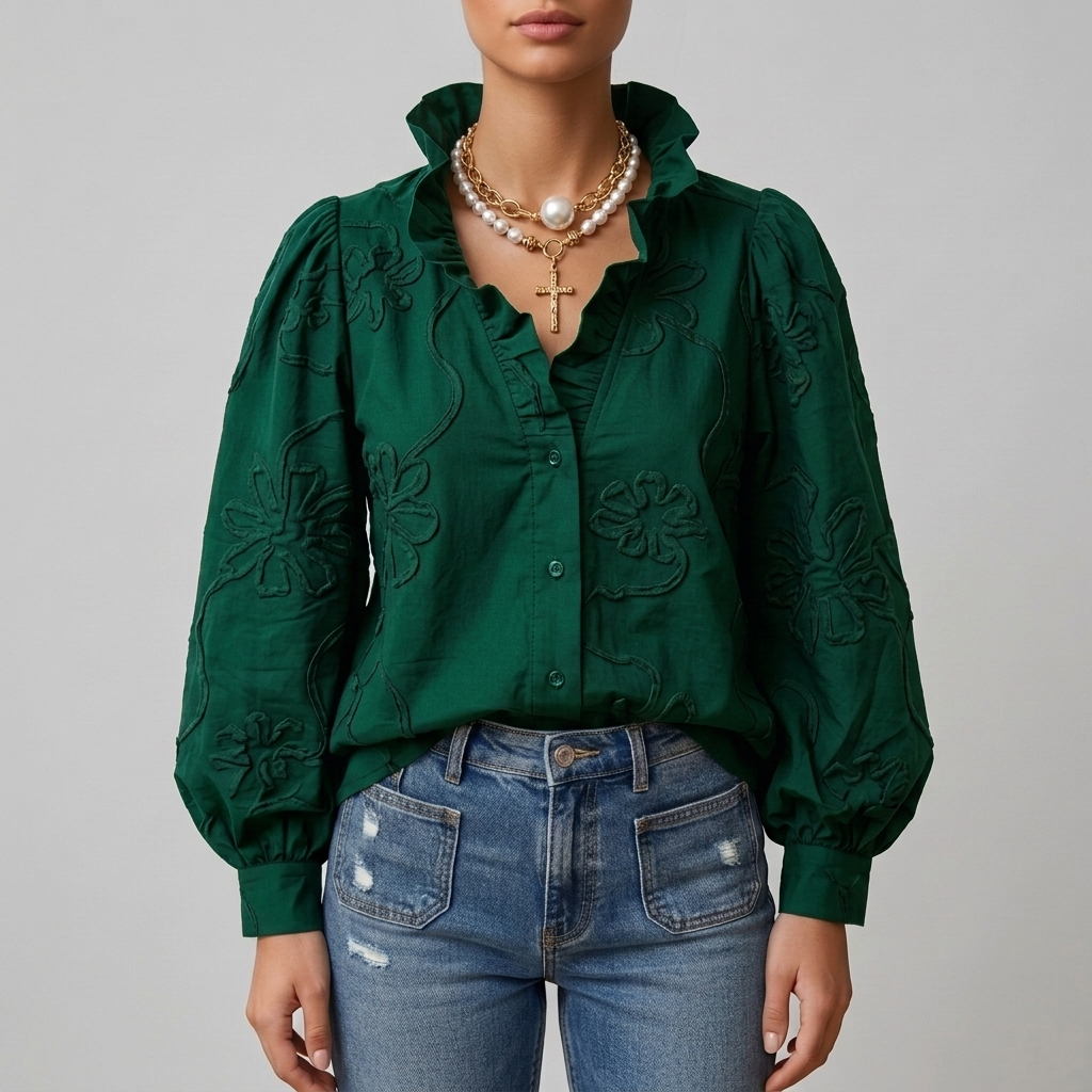 Blouse met Bloemenborduurwerk