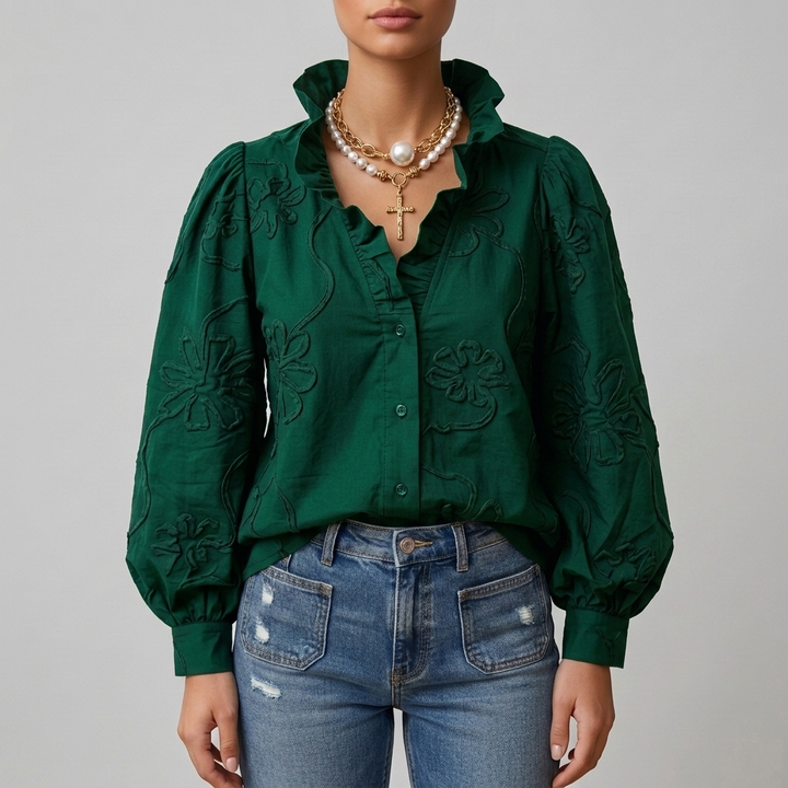 Blouse met Bloemenborduurwerk