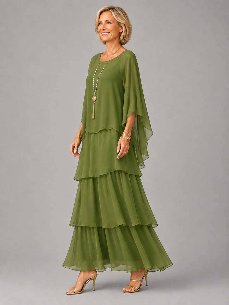 Elegante, vloeiende maxi-jurk