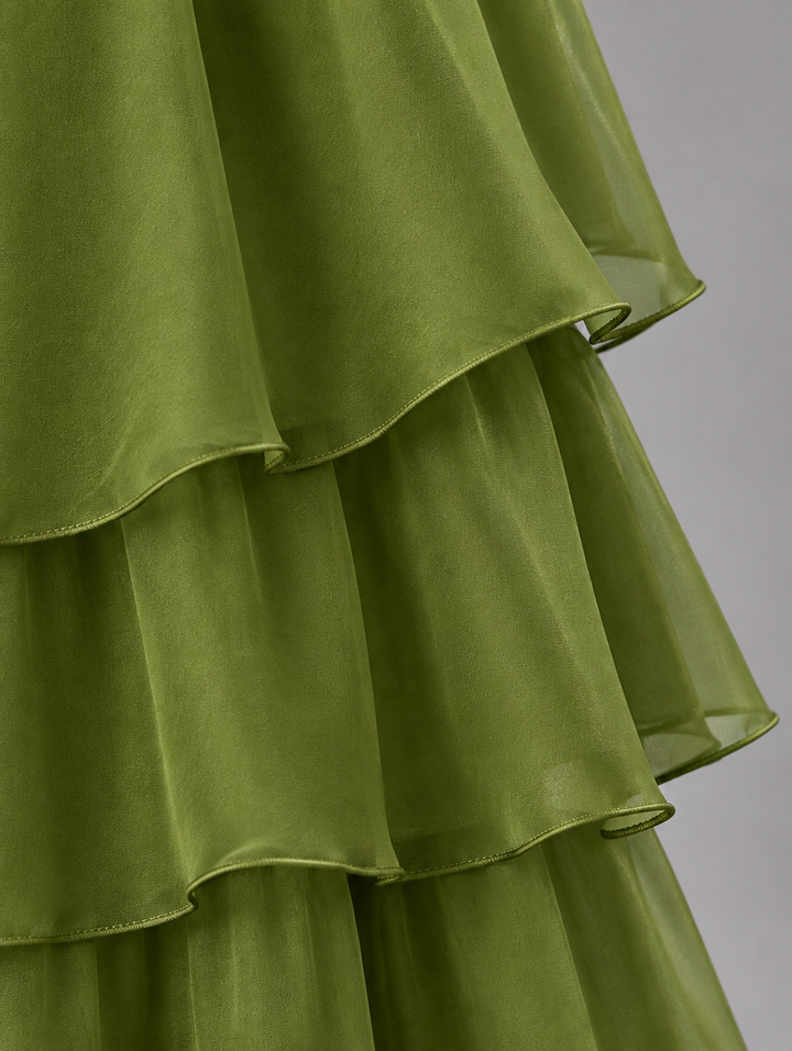 Elegante, vloeiende maxi-jurk