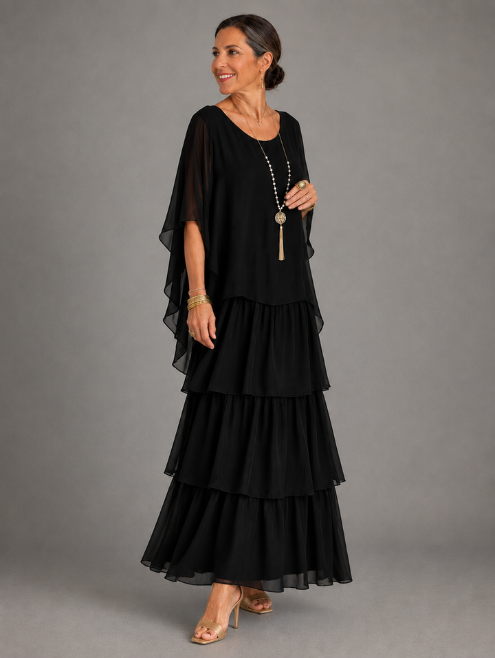Elegante, vloeiende maxi-jurk