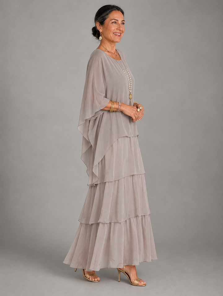 Elegante, vloeiende maxi-jurk
