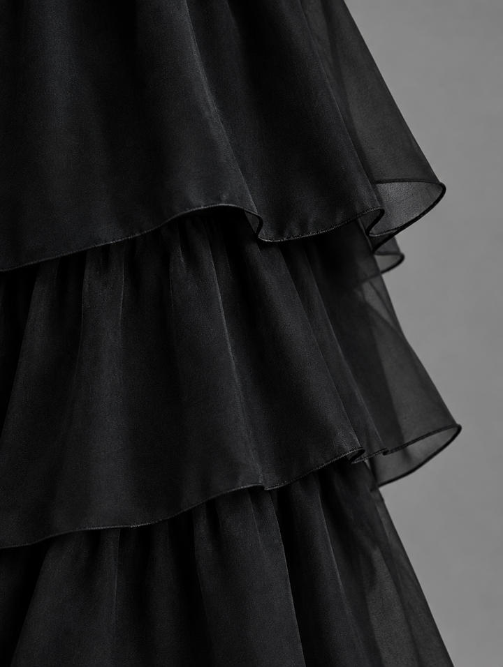 Elegante, vloeiende maxi-jurk
