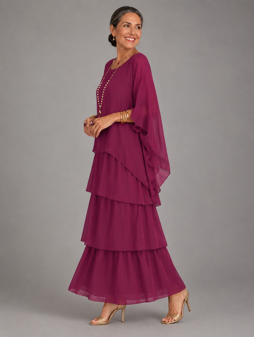 Elegante, vloeiende maxi-jurk