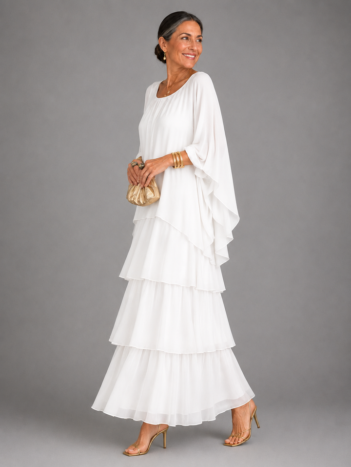 Elegante, vloeiende maxi-jurk