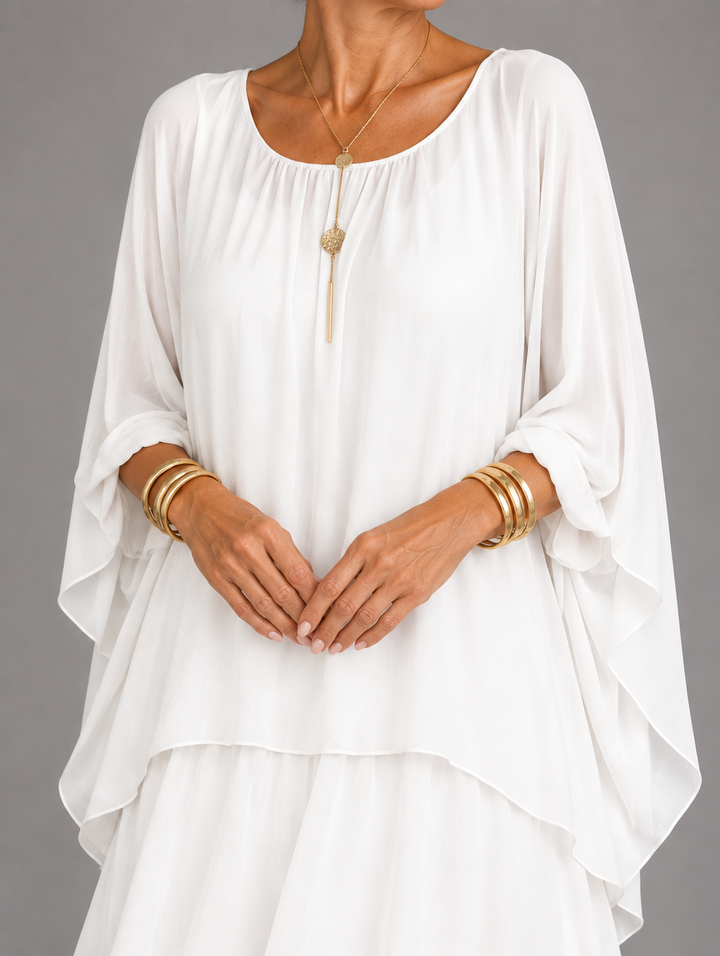 Elegante, vloeiende maxi-jurk
