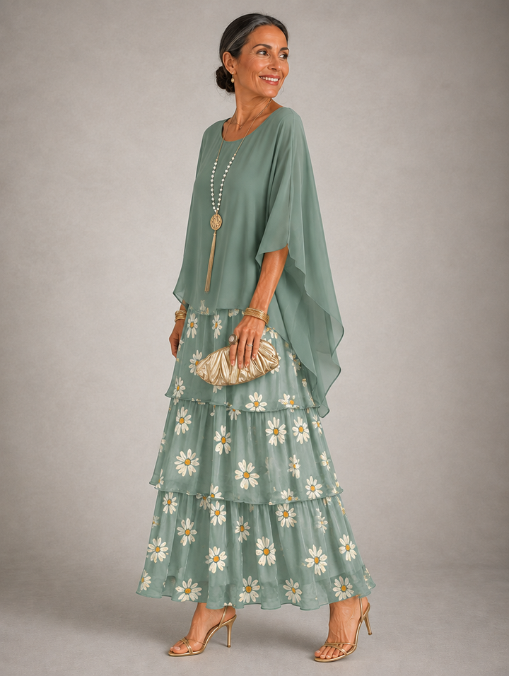Elegante, vloeiende maxi-jurk