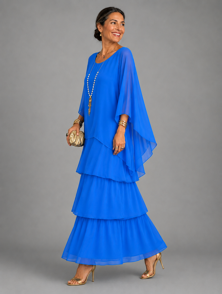 Elegante, vloeiende maxi-jurk
