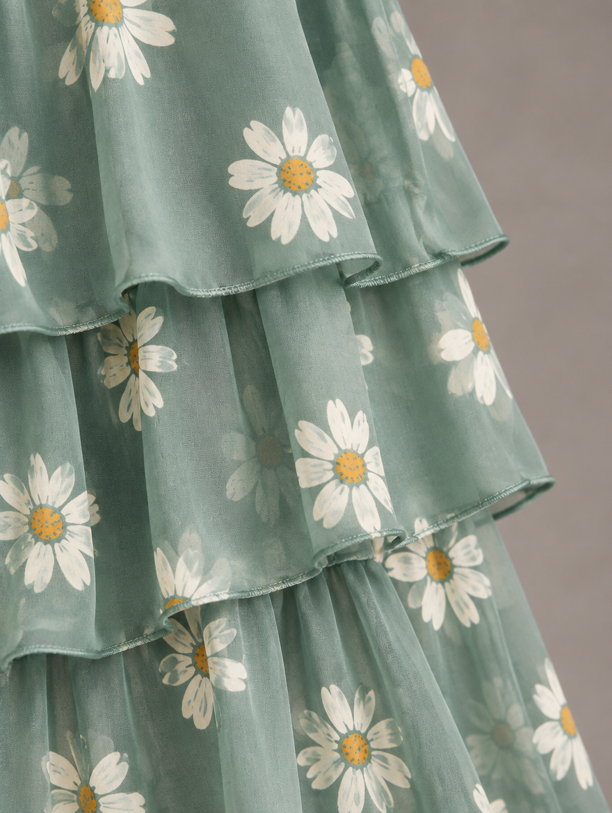 Elegante, vloeiende maxi-jurk