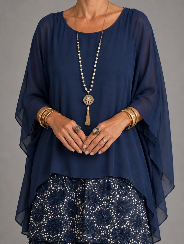 Elegante, vloeiende maxi-jurk