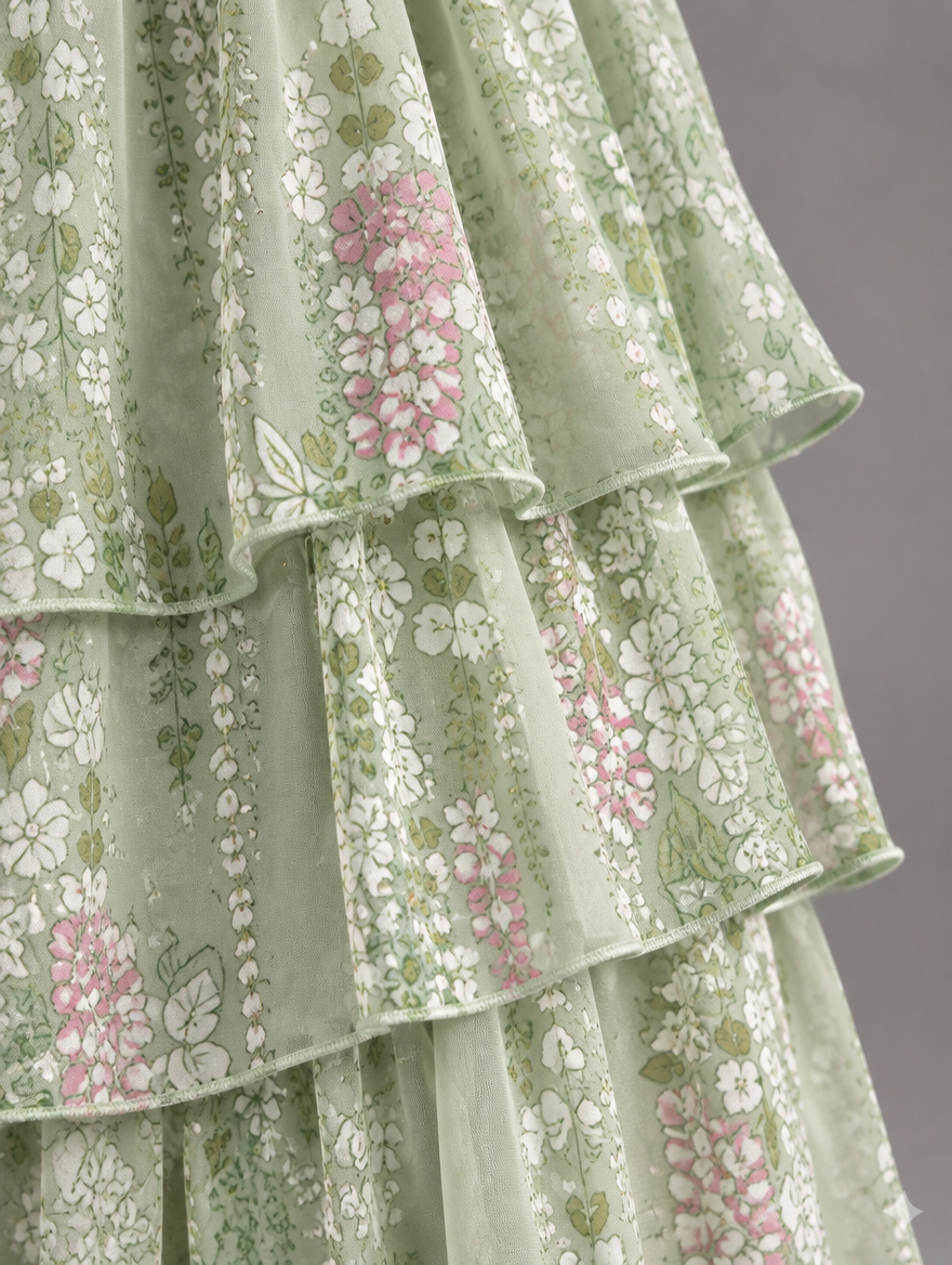Elegante, vloeiende maxi-jurk