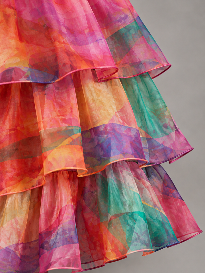 Elegante, vloeiende maxi-jurk