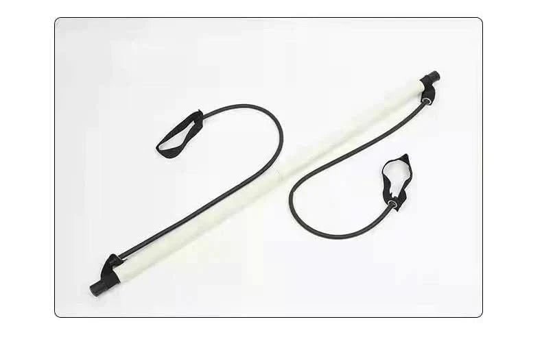 Pilatesbar-set voor thuis met weerstandsbanden en voetlussen, draagbaar full-body-workout