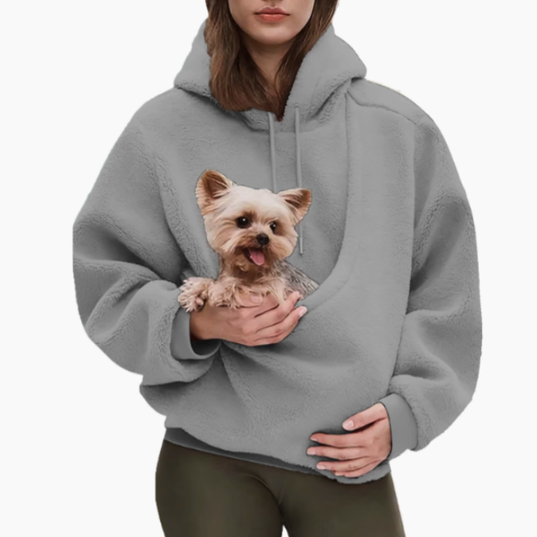 Kangoeroe-hoodie met ingebouwde buidel voor katten en honden