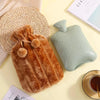 Warmwaterkruik met pluchen hoes, afneembare fleece verwarmingszak, warm