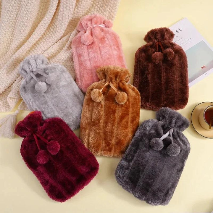 Warmwaterkruik met pluchen hoes, afneembare fleece verwarmingszak, warm