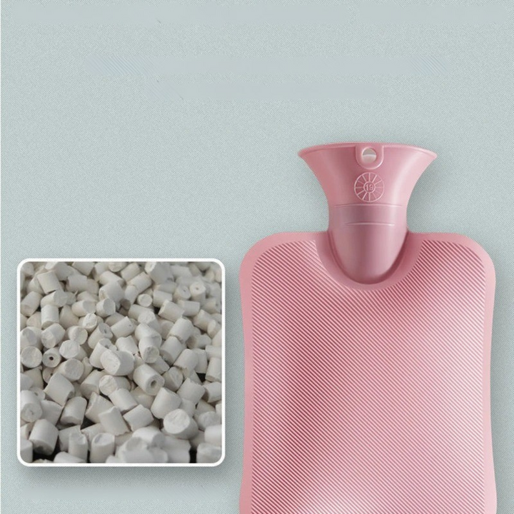Warmwaterkruik met gebreide hoes, gestreept patroon, afneembaar ontwerp 2l