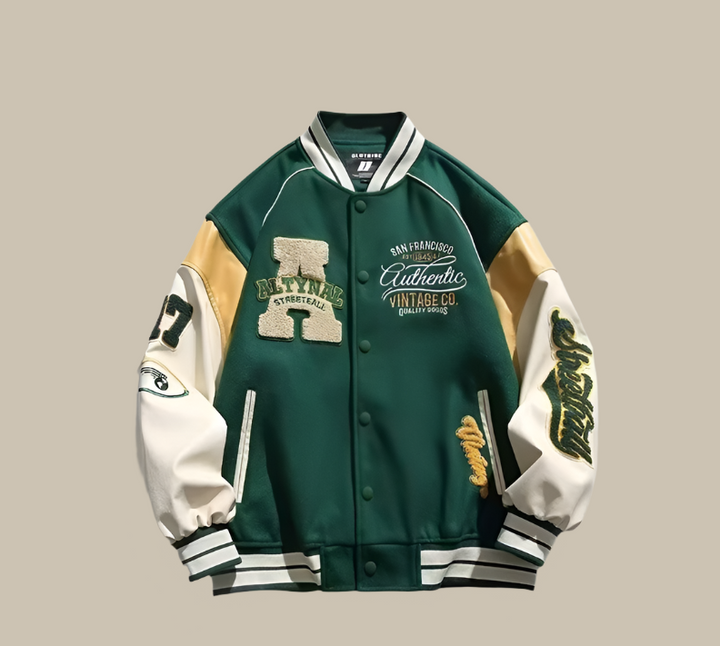 Vintage baseball heren tussenjas - Uniek en comfortabel