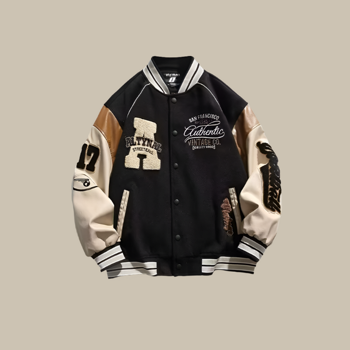 Vintage baseball heren tussenjas - Uniek en comfortabel