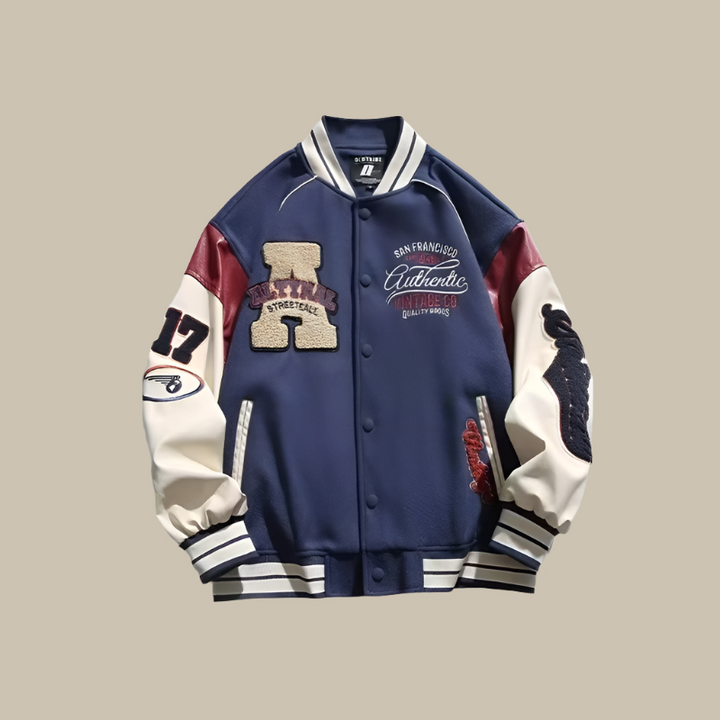 Vintage baseball heren tussenjas - Uniek en comfortabel