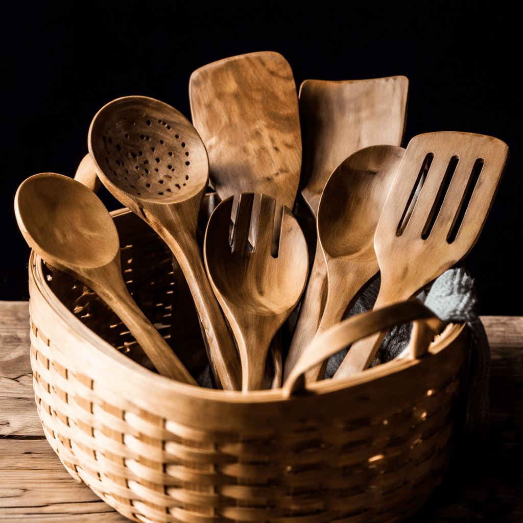 Traditionele Japanse houten keukengereedschapset (7-delig)