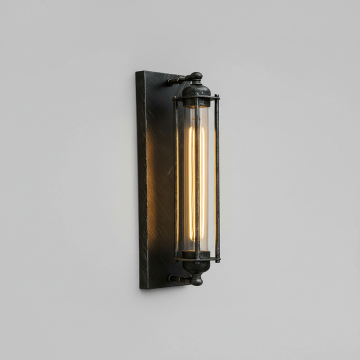 Industriële wandlamp met moderne ledverlichting en vintage metalen kooiontwerp, draadloos