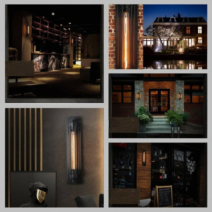 Industriële wandlamp met moderne ledverlichting en vintage metalen kooiontwerp, draadloos