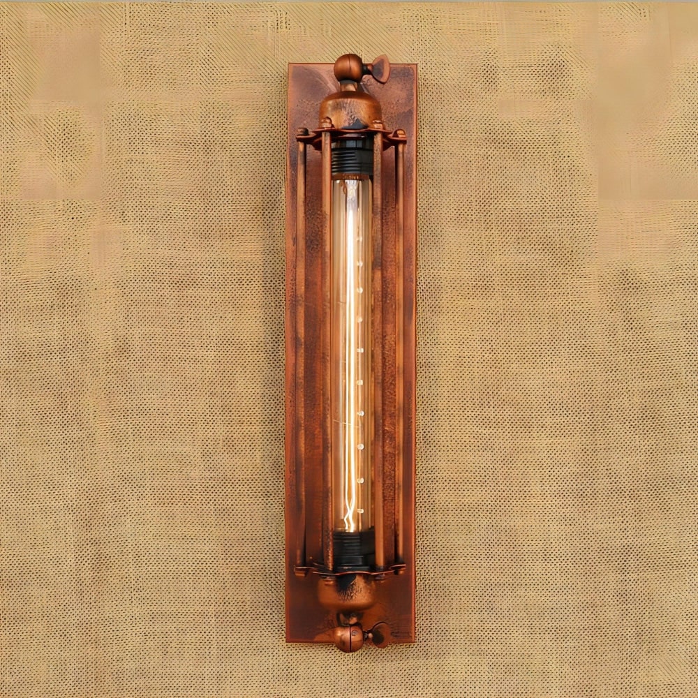 Industriële wandlamp met moderne ledverlichting en vintage metalen kooiontwerp, draadloos