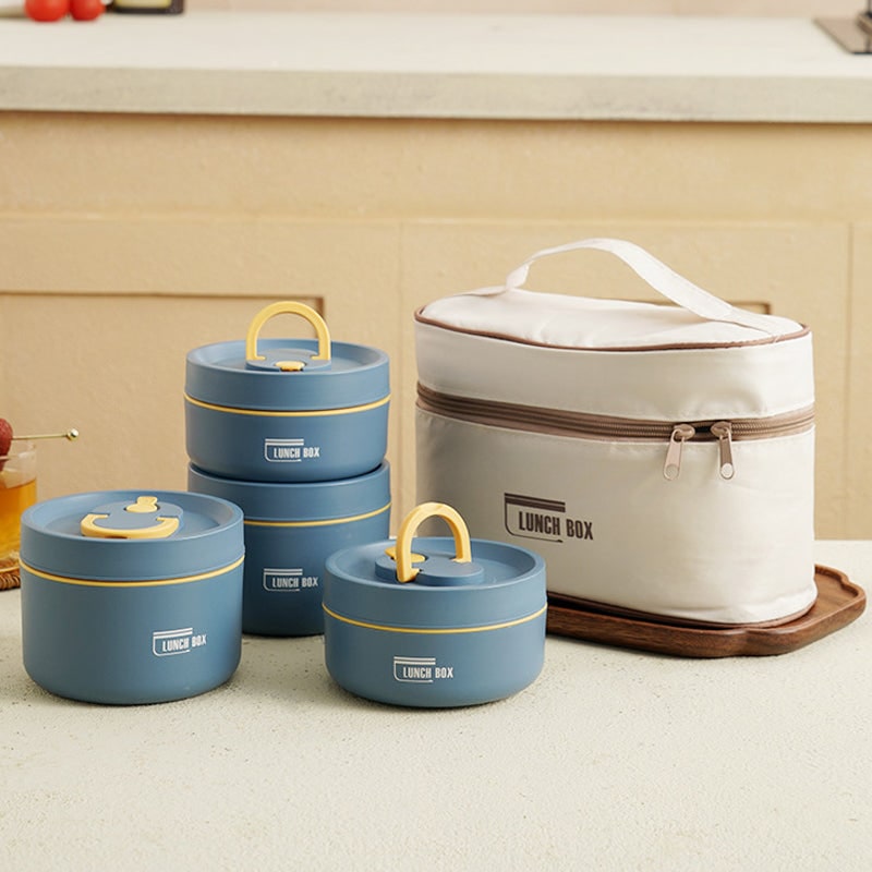 Geïsoleerde roestvrijstalen bentobox, stapelbare lunchbox met thermische opslag