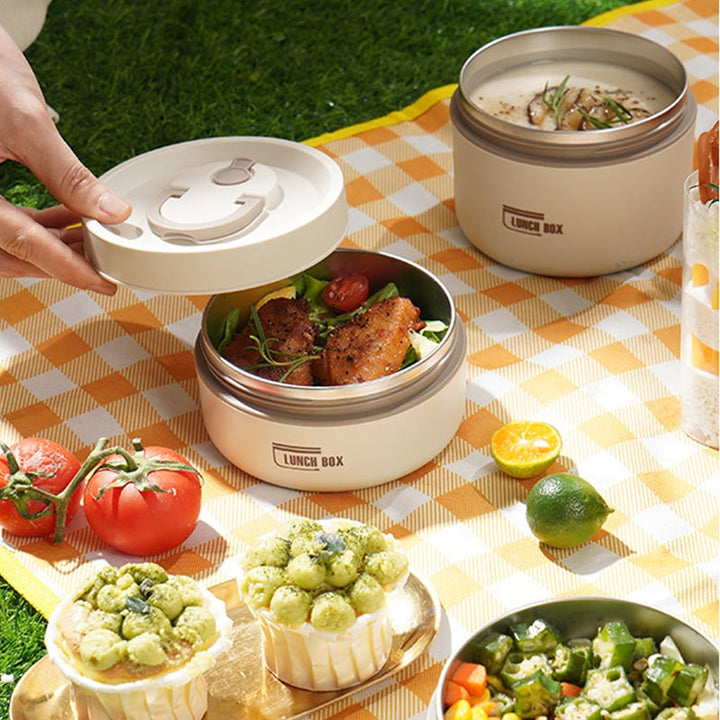 Geïsoleerde roestvrijstalen bentobox, stapelbare lunchbox met thermische opslag