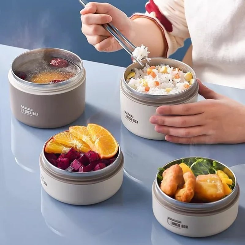 Geïsoleerde roestvrijstalen bentobox, stapelbare lunchbox met thermische opslag