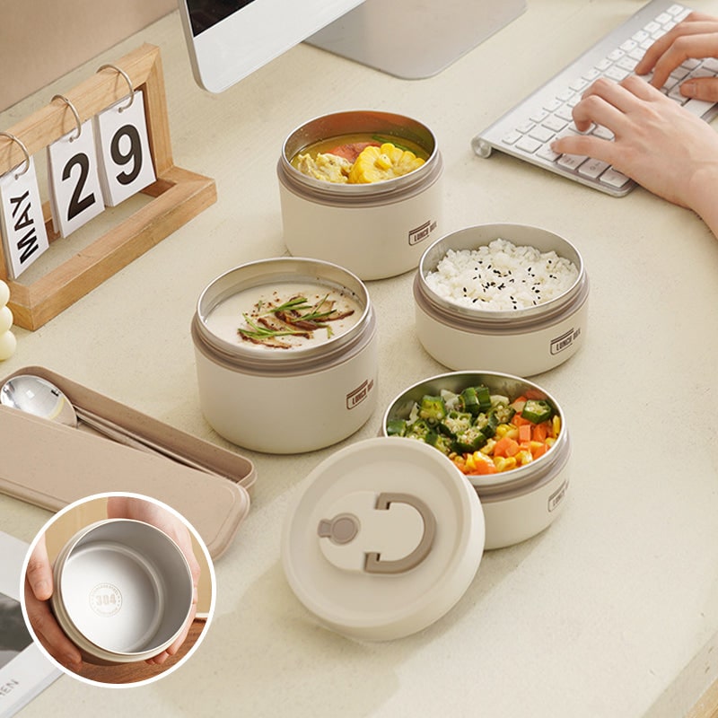 Geïsoleerde roestvrijstalen bentobox, stapelbare lunchbox met thermische opslag