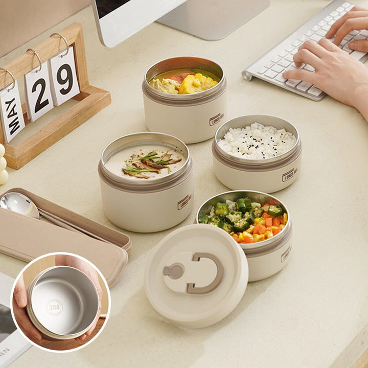 Geïsoleerde roestvrijstalen bentobox, stapelbare lunchbox met thermische opslag