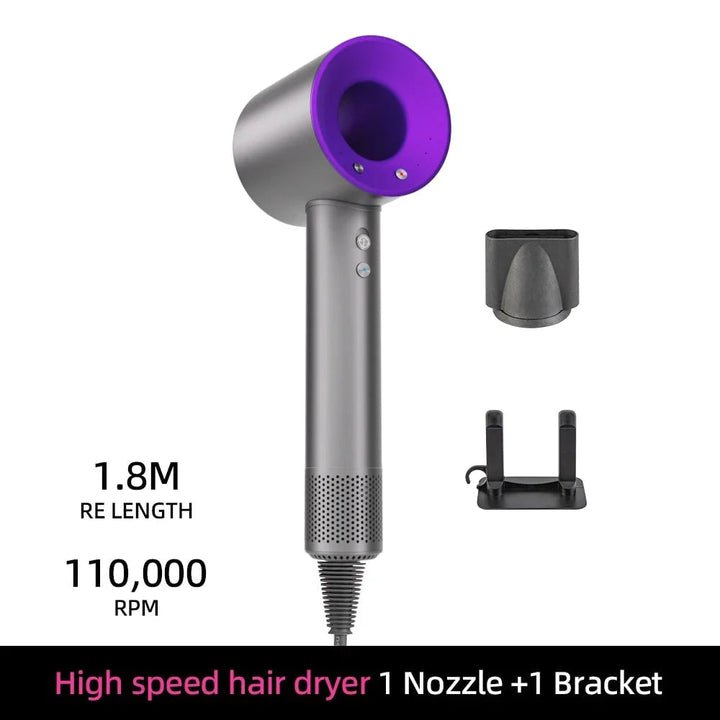 Ionische snelle haardroger met magnetische diffuser en wandhouder
