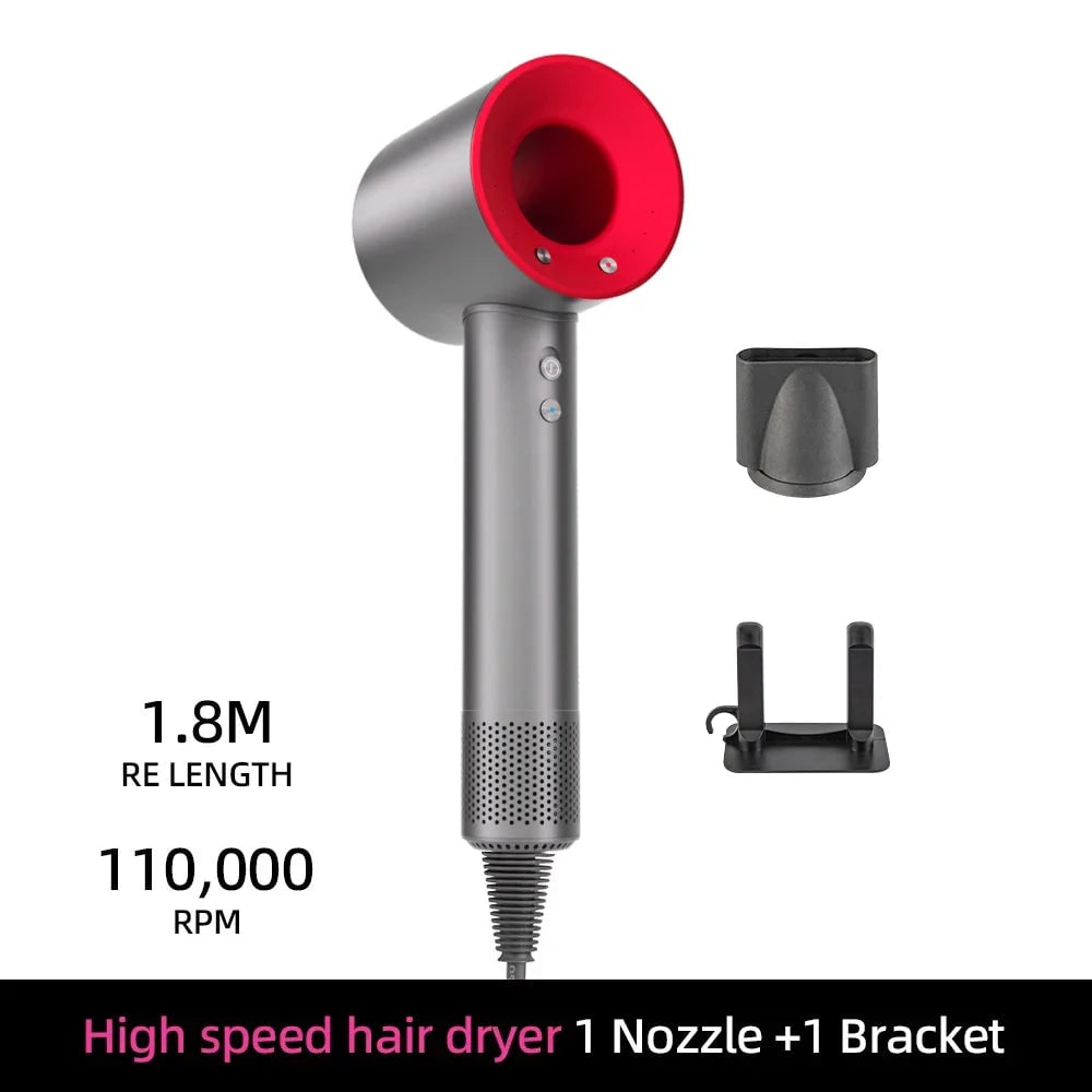 Ionische snelle haardroger met magnetische diffuser en wandhouder
