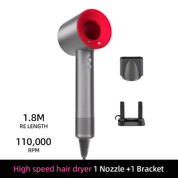 Ionische snelle haardroger met magnetische diffuser en wandhouder
