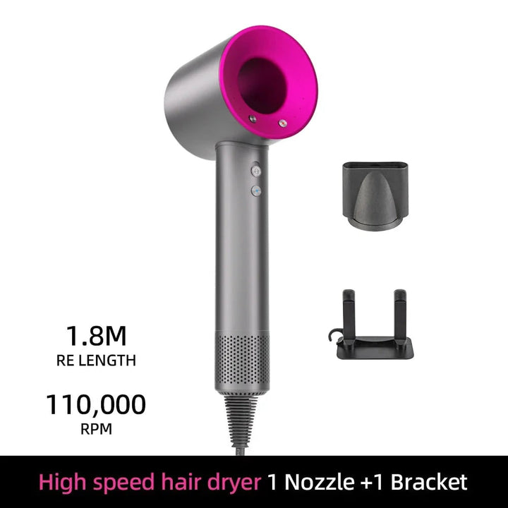Ionische snelle haardroger met magnetische diffuser en wandhouder