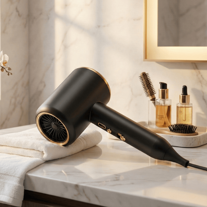 Ionische professionele haardroger met concentratormondstuk en snelle droogdiffuser